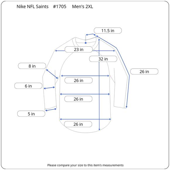 New Orleans Saints Nike Dri-FIT Long Sleeve Shirt Men’s 2XL Black Athletic - Picture 12 of 12